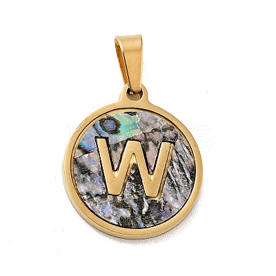 PVD Vacuum Plating 304 Stainless Steel with Paua Shell Pendants STAS-G268-02W-G-1