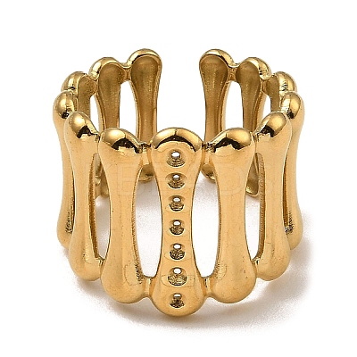 304 Stainless Steel Open Cuff Rings RJEW-Z018-06G-1