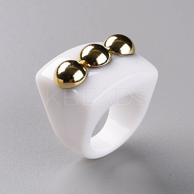 Opaque Acrylic Finger Rings RJEW-T010-11-1