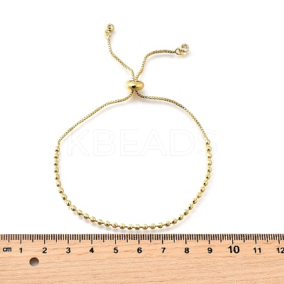 Brass Round Beads Slider Bracelets for Women BJEW-D317-13B-G-1