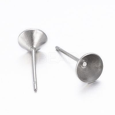 Non-Tarnish 304 Stainless Steel Stud Earring Settings LS-STAS-H403-02P-B-1