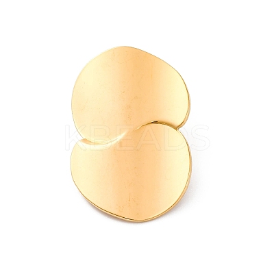 Flat Round 304 Stainless Steel Stud Earrings LS-EJEW-F357-04G-1