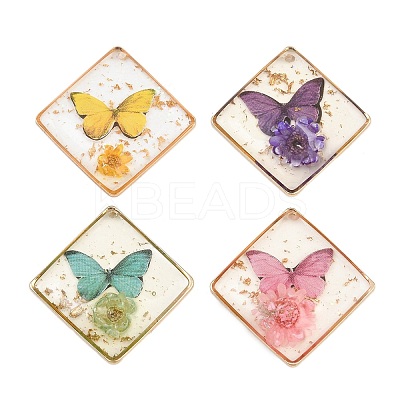 Transparent Epoxy Resin & Printed Pendants KK-F074-01-1