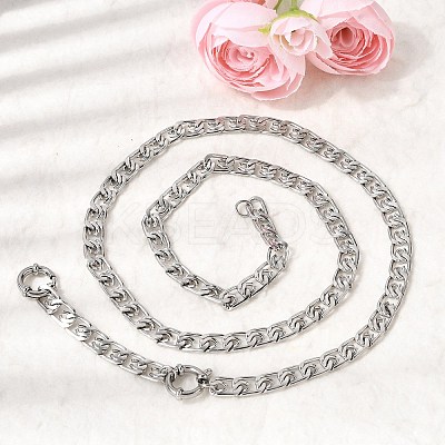 6.5MM 201 Stainless Steel Lumachina Chain Necklaces for Unisex NJEW-K302-07P-1