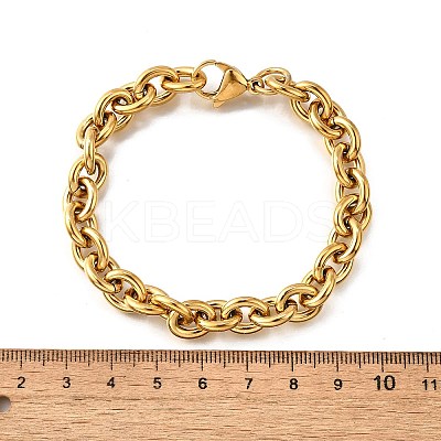 304 Stainless Steel Cable Chain Bracelets for Women BJEW-Q050-01B-G-1