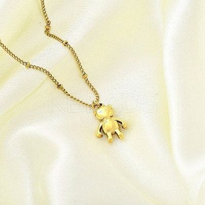 Ion Plating(IP) 304 Stainless Steel Pendant Necklace NJEW-K255-22G-1