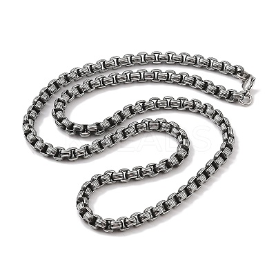 304 Stainless Steel Box Chain Necklaces NJEW-K378-17C-AS-1