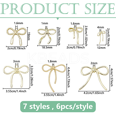 42Pcs 7 Styles Bowknot Alloy Pendants FIND-DC0007-72B-1