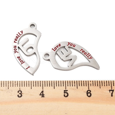 Non-Tarnish 304 Stainless Steel Split Pendants STAS-Z078-28P-1