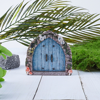 Wooden Fairy Door Sculpture DIY-WH0430-364-1