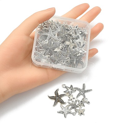 80Pcs 8 Style Tibetan Style Alloy Pendants TIBEP-YW0001-46-1