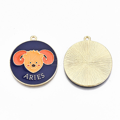 Alloy Enamel Pendants ENAM-S126-031C-RS-1