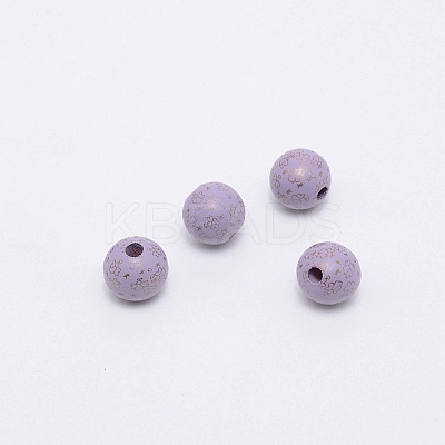 Printed Natural Wood Beads WOOD-TAC0007-57E-1