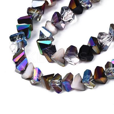 Electroplate Glass Beads Strands X-EGLA-N002-06E-1