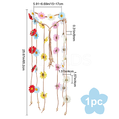 Cloth Sunflower Hippie Headband Floral Crown OHAR-WH0011-12B-1