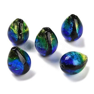 Gradient Color & Luminous Handmade Silver Foil Lampwork Beads LAMP-I028-07B-1