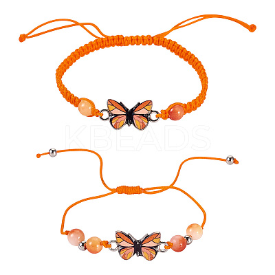 Adjustable Nylon Braided Bead Bracelets BJEW-TA00484-1