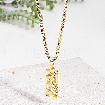 1Pc Brass with Cubic Zirconia Pendants Necklaces NJEW-LP0001-46A-G-1