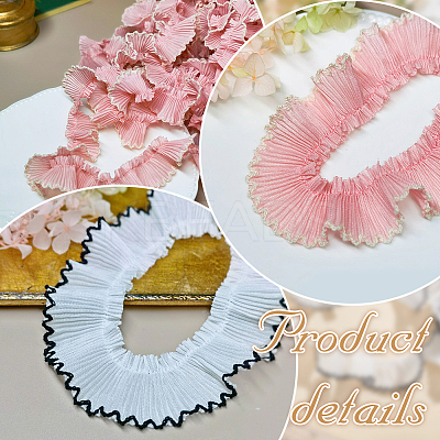 5M Polyester Pleated Lace Ribbon OCOR-MA0001-12A-1