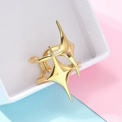 304 Stainless Steel Open Cuff Ring for Women LS-RJEW-B109-05G-02-1