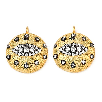 Brass Micro Pave Cubic Zirconia Pendants KK-U058-01G-1
