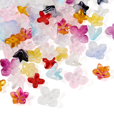 160Pcs 16 Styles Transparent Glass Beads Caps GLAA-TA0002-35-1