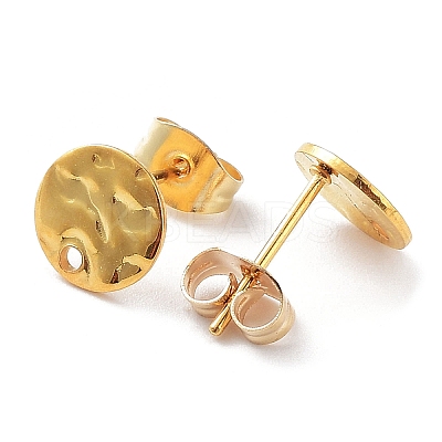 201 Stainless Steel Flat Round Stud Earring Findings STAS-K259-19A-G-1