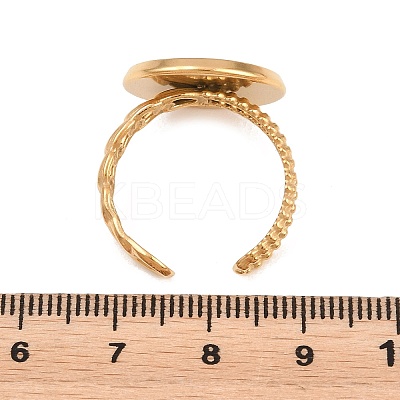 304 Stainless Steel Open Cuff Ring Components STAS-F366-09E-G-1