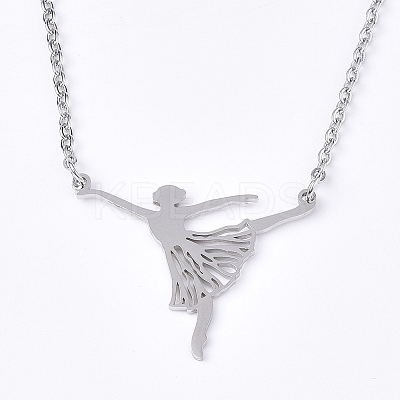 Non-Tarnish 201 Stainless Steel Pendant Necklaces LS-NJEW-T009-JN110-1-40-1