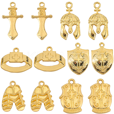 48Pcs 6 Styles Biblical Theme Tibetan Style Alloy Pendants FIND-SC0013-40G-1