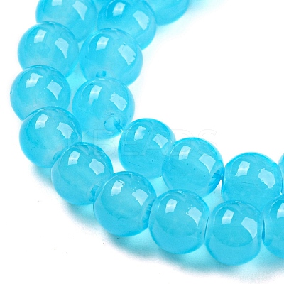 Baking Paint Imitation Jade Glass Round Bead Strands X-DGLA-Q021-6mm-06-1