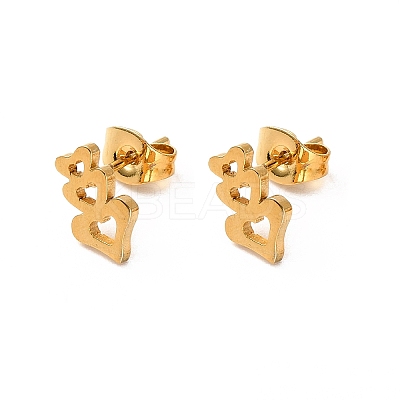 PVD Vacuum Plating 304 Stainless Steel Stud Earring and Pendant Necklace Set LS-SJEW-C002-01A-G-1