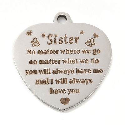Non-Tarnish 201 Stainless Steel Pendants STAS-L079-26P-02-1