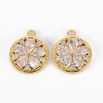 Brass Micro Pave Clear Cubic Zirconia Charms LS-X-ZIRC-S068-044-NF-1