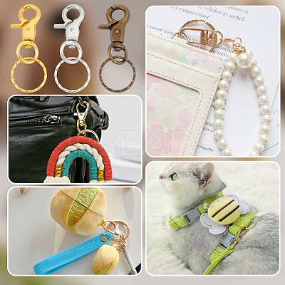18Pcs 3 Colors Iron Swivel Clasps with Key Rings HJEW-PH0001-79-1
