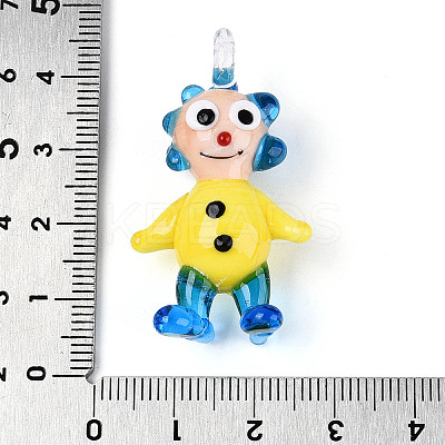 Handmade Lampwork Clown Figurine Pendants LAMP-T025-09D-1