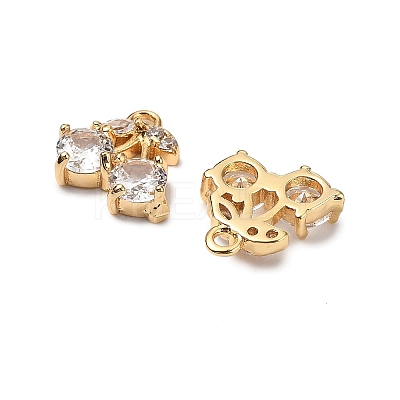 Brass Micro Pave Cubic Zirconia Pendants KK-A259-22G-01-1