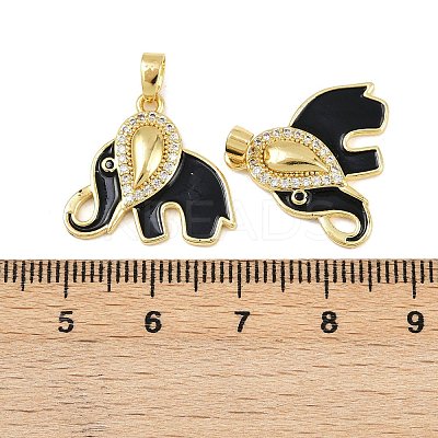 Brass Micro Pave Cubic Zirconia Pendants KK-F908-08G-01-1