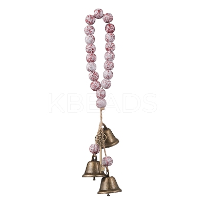 3Pcs Brass Bell Key Pendant Decorations HJEW-JM04230-1