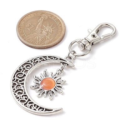 4Pcs Moon & Sun Alloy Pendant Decorations HJEW-JM01596-1