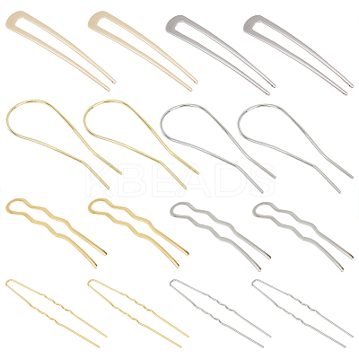 16Pcs 8 Style Iron & Alloy Hair Pins Clips & Hair Fork OHAR-CP0001-05-1