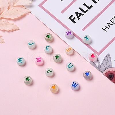 160Pcs 2 Style Luminous Acrylic Beads MACR-YW0001-15-1