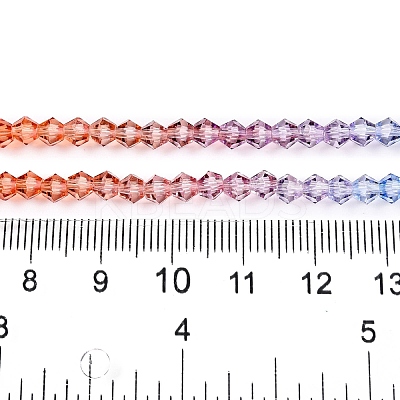 Gradient Color Baking Paint Glass Bead Strands DGLA-A039-T2mm-A015-1