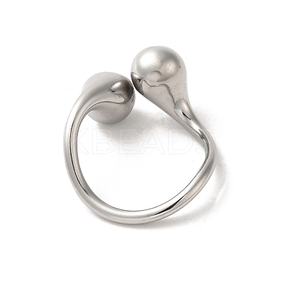 Non-Tarnish 316 Stainless Steel Cuff Ring RJEW-C066-01P-1