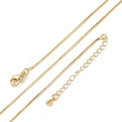 Brass Box Chain Necklaces for Women X-NJEW-D302-41G-1