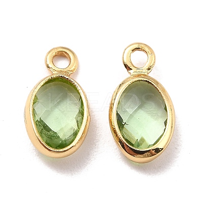 Eco-Friendly Brass with Glass Pendants KK-K268-01Q-1