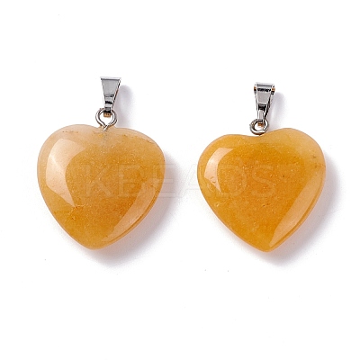Natural Yellow Aventurine Pendants G-G956-B25-FF-1