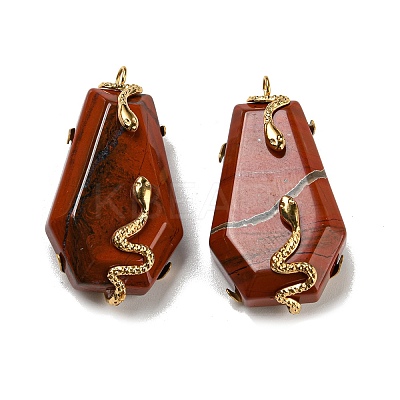 Natural Red Jasper Pendants STAS-E050-01G-04-1