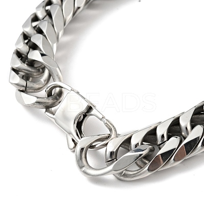 Non-Tarnish 201 Stainless Steel Cuban Link Chains Bracelet for Men Women BJEW-H550-07D-P-1