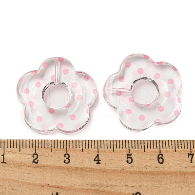 Transparent Printed Acrylic Beads OACR-H124-05B-02-1